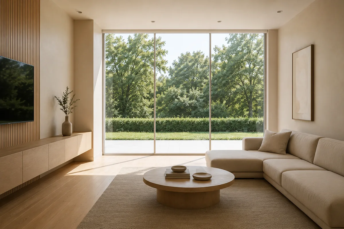 Room before Velora Home window treatment installation